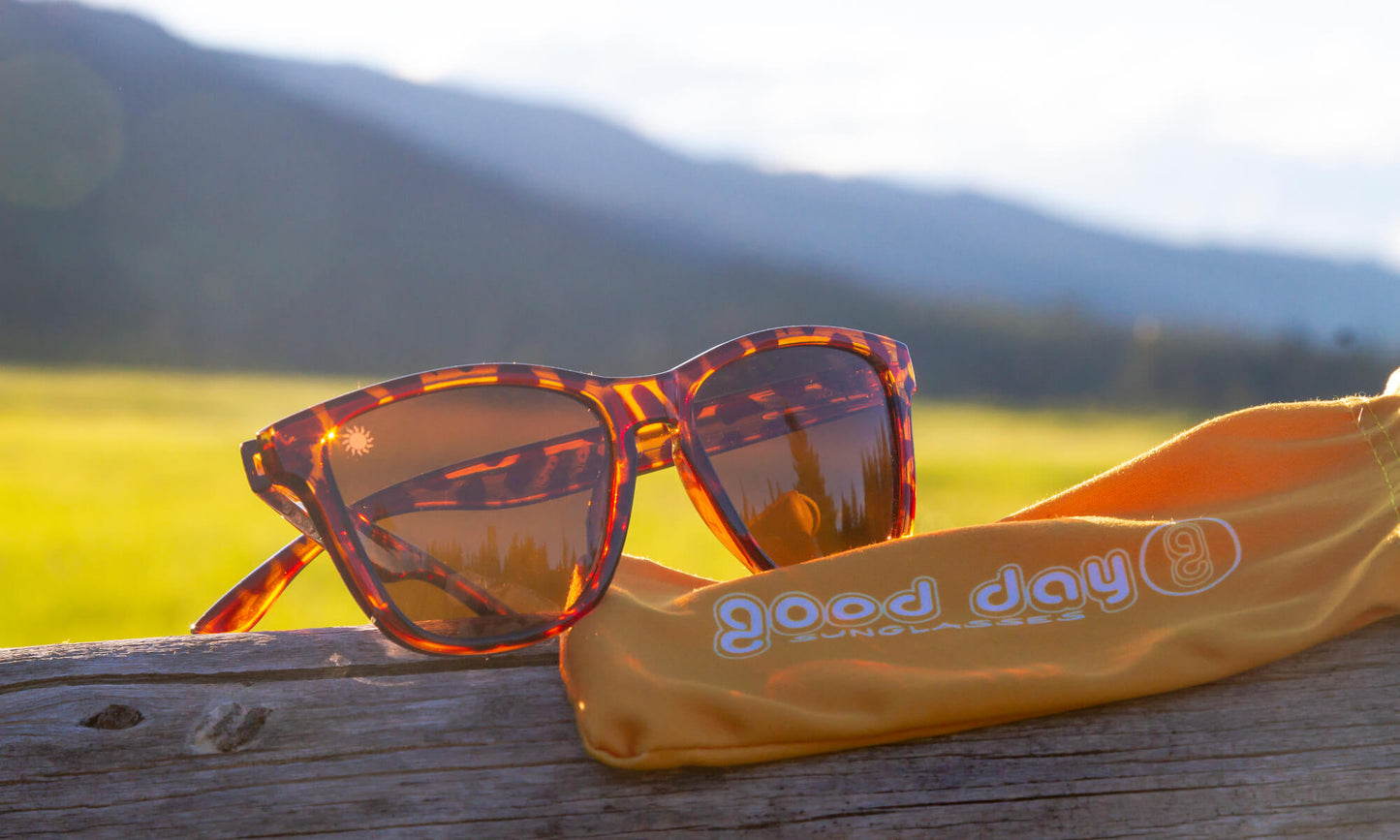 Good Day Sunglasses Tortoise Shell Sunshines--camping lifestyle view
